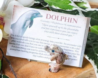 Soapstone Dolphin - Spirit Animal Totem Power Gemstone Crystal Stone Statue Home Sculpture Altar Natural Decoration Interior Gift Carving