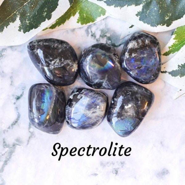 Spectrolite Crystal Tumbled Stone Polished Gemstone / Spirituality Protection Transformation / Finland Smooth Rock Gem Mineral Decoration