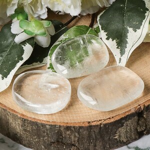 Optisk Kalcit Ficksten - Palmsten Överlägg Cabochon Handsten Polerad Natursten Ädelsten Gossten Skiva Platt Trumlad Sten bild 1