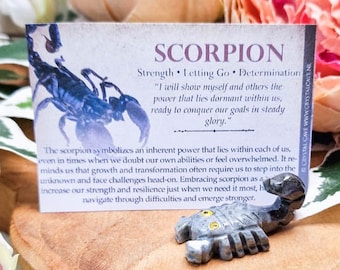 Soapstone Scorpion - Spirit Animal Totem Power Gemstone Crystal Stone Statue Sculpture Altar Natural Decoration Interior Gift Carving Peru