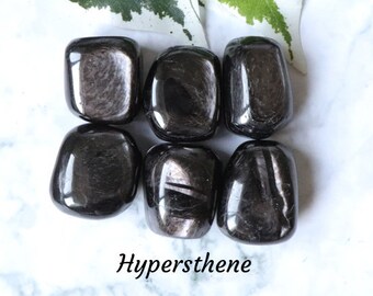 Hypersthene Crystal - Tumbled Stone Polished Gemstone / Recovery Better Sleep Consciousness / Rock Zodiac Libra Crown Chakra Sheen Canada