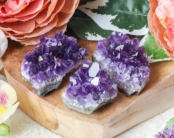 Raw Amethyst Cluster / Rough Natural Stone Lump / Crystal Decoration Interior Sculpture / Mini Chunk Nugget Gemstone Altar Geode Druzy Witch