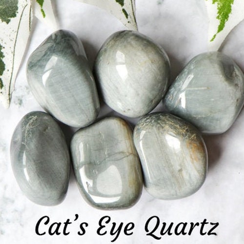 Cat's Eye Quartz Chrysoberyl Crystal Tumbled Stone Etsy