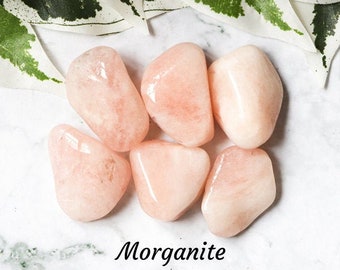 Morganite Crystal - Tumbled Stone Polished Gemstone / Trauma Healing Love Compassion Intention Pink Rock Gem Heart Chakra Libra Gift Brazil