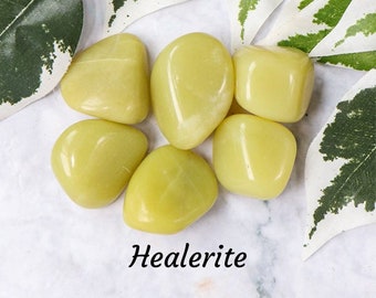 Healerite Crystal - Tumbled Stone - Polished Stone - Gemstone / Well-being • Healing • Calming / Smooth Pebble Round Pebble Rock Serpentine