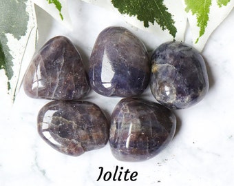 Iolite Crystal - Tumbled Stone Polished Gemstone / Insight Intuition Clarity / Intention Third Eye Chakra Cordierite Water Sapphire India