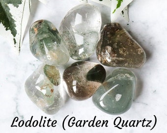 Lodolite Garden Quartz Crystal - Tumbled Stone - Polished Stone - Gemstone / Meditation • Healing • Spirituality / Phantom Inclusion Shaman