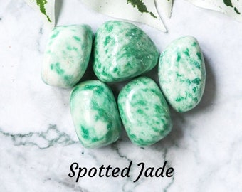 Spotted Jade Crystal - Tumbled Stone Polished Gemstone / Friendship Tranquility Wealth / Mineral Boulder Pebble Rock Saussurite Myanmar