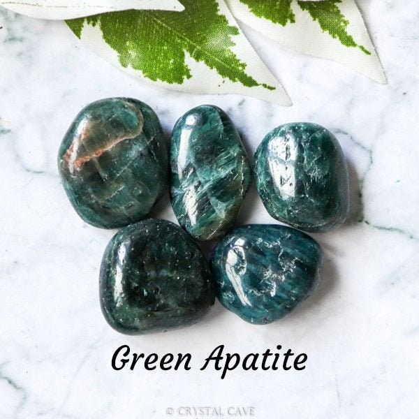 Green Apatite Crystal - Tumbled Stone Polished Gemstone / Spontaneity Development Self-Love / Intention Heart Chakra Gem Love Madagaskar