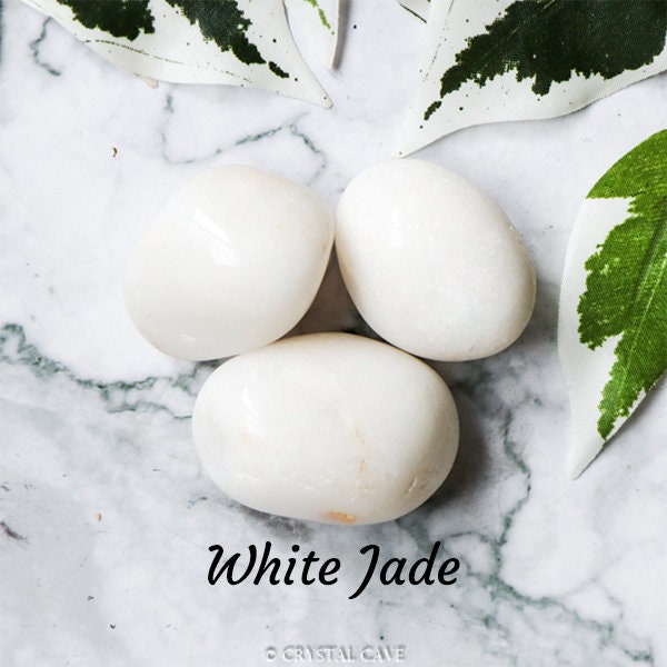 White Jade Crystal - Tumbled Stone - Polished Gemstone / Peace • Harmony • Happiness / Pebble Boulder Rock Smooth Round Nephrite Jade Rock