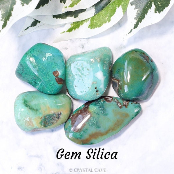 Gem Silica Crystal - Tumbled Stone Polished Gemstone / Healing Vision Life Path Smooth Pebble Round Rock Gem Mineral Copper Chalcedony Peru