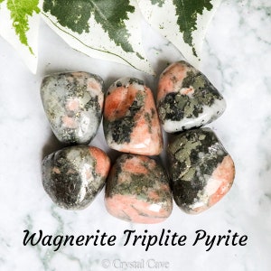 Wagnerite Triplite Pyrite Crystal - Tumbled Stone - Polished Stone - Gemstone / For Extroversion • Perseverance • Energy / Intention Gift