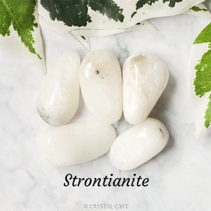 Strontianite Crystal Tumbled Stone Polished Gemstone / Vitality • Confidence • Enthusiasm / Pebble Rock Smooth Round Boulder Gem Mineral
