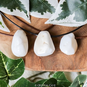 Scolecite Polished Necklace Pendant - Drilled Stone Jewelry - Oval Shape Red Rock Bead Healing - Gemstone Connections • Meditation • Dreams