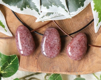 Muscovite Necklace Pendant / Drilled Stone Polished Crystal Smooth Jewelry Oval Rock Bead Healing Gemstone Love • Learning • Losing Weight