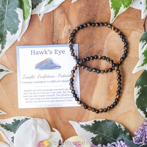 Hawk&#39;s Eye Bracelet / Round Beads 4mm High Grade Quality Genuine Natural Gemstone Stone Beaded Jewelry Men Women Crystal Bead Gem Blue Tiger