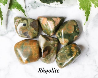 Rhyolite Crystal - Tumbled Stone Polished Gemstone / Creativity • Nature • Activating / Rainforest Jasper Heart Chakra Earth Australia