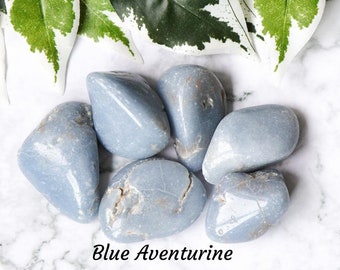 Blue Aventurine Crystal - Tumbled Stone - Polished Stone - Gemstone / Calming • Discipline • Against Addictions / Throat Third Eye Aries