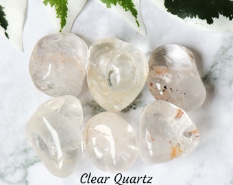 Clear Quartz Rock Crystal - Tumbled Stone - Polished Stone - Gemstone / Cleansing • Amplifying • Healing / House Energizing Charging Gem