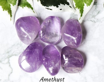 Amethyst Crystal - Tumbled Stone - Polished Stone - Gemstone / For Insight, Intuition, Spirituality / Natural Pure Untreated Unheated Rock
