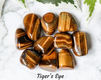 Tiger&#39;s Eye Crystal - Tumbled Stone Polished Gemstone / Courage Strength Confidence / Zodiac Gemini Root Sacral Chakra Tiger South Africa