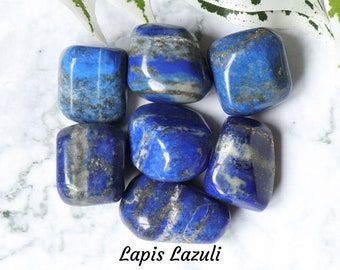 Lapis Lazuli Crystal - Tumbled Stone Polished Gemstone / Wisdom Truth Expression / Metaphysical Rocks Virgo Sagittarius Blue Afghanistan