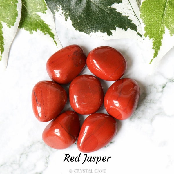 Red Jasper Crystal - Tumbled Stone Polished Gemstone / Stability Foundation Action / Zodiac Aries Cancer Root Chakra Meditation Gem Africa
