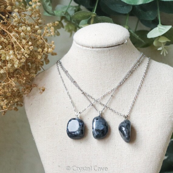 Larvikite Pendant Necklace 925 Sterling Silver / Jewelry Gift Box