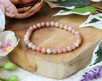 Sunstone Bracelet / Round Beads 6mm High Grade Quality Genuine Natural Gemstone Stone Beaded Carved Jewelry Men Women Bead Clear Sun