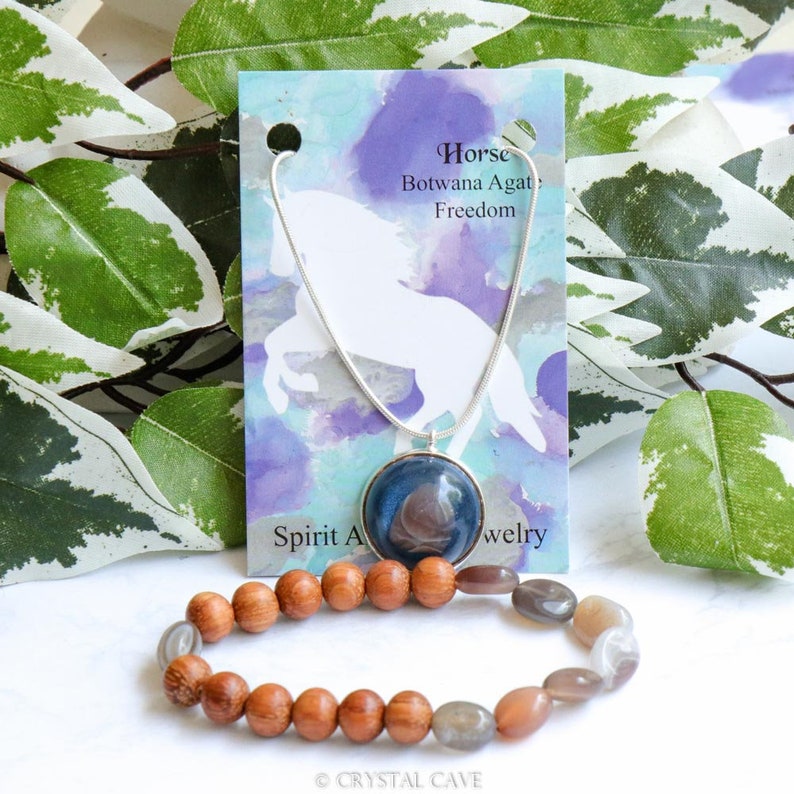 Orgonite necklace with botswuana agate
