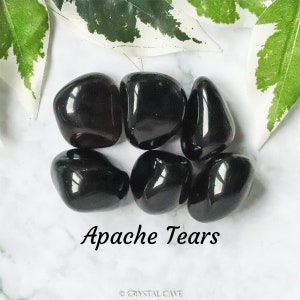Apache Tears Ädelsten - Tumlad Sten - Gossten / Mjukhet, Trauma, Skydd / Polerad Sten Rot Hjärtchakra Stjärntecken Väduren