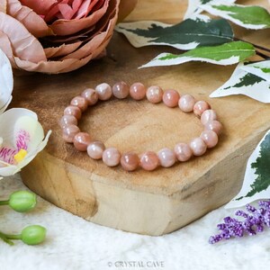 Sunstone Bracelet / Round Beads 8mm High Grade Quality Genuine Natural Gemstone Stone Beaded Carved Jewelry Men Women Bead Clear Sun
