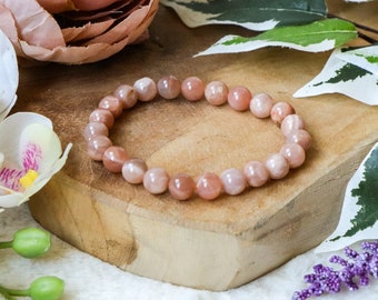 Sunstone Bracelet / Round Beads 8mm High Grade Quality Genuine Natural Gemstone Stone Beaded Carved Jewelry Men Women Bead Clear Sun