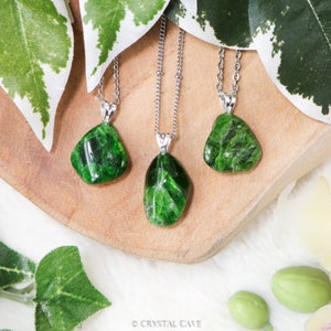 Chrome Diopside Pendant Necklace - Sterling Silver 925 Stamped Eye Ring Raw Stone Crystal Jewelry Gemstone Gift for Her Him Women Men Chain