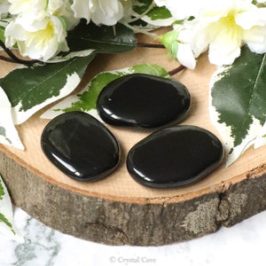 Onyx Pocket Stone - Palm Stone - Hand Stone Cabochon Natural Polished Crystal Gemstone Flat Cuddle Tumbled Healing Gem Slab Worry Rock Thumb