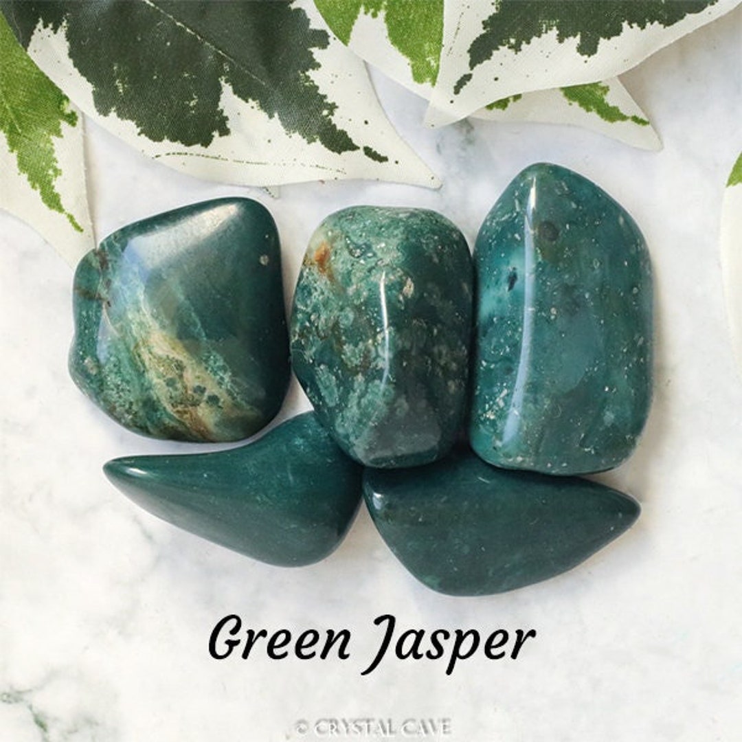 Green Jasper  Green jasper, Crystal jewelry making ideas, Jasper