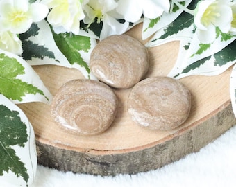 Eichenberg Aragonite Pocket Stone - Palm Stone Hand Stone Cabochon Natural Polished Crystal Gemstone Flat Tumbled Healing Gem Raw Disk Rock