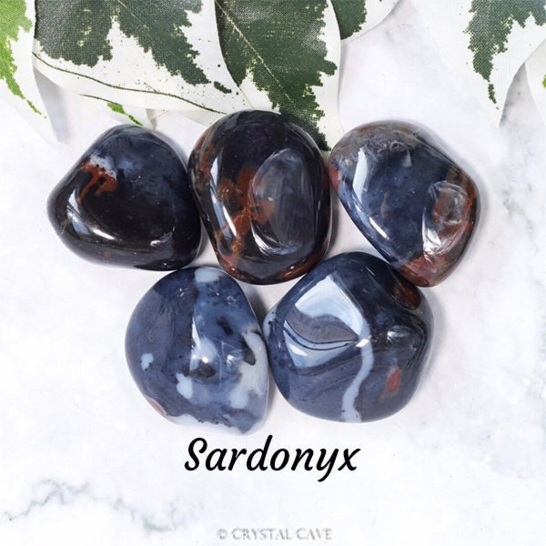Sardonyx Crystal Tumbled Stone Polished Gemstone / Courage Willpower