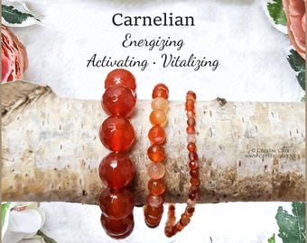 Carnelian Bracelet 4/6/8/10/12mm Facet Beads High Grade Quality Genuine Natural Gemstone Stone Beaded Carved Jewelry Men Women Crystal Bead