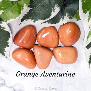 Orange Aventurine Crystal - Tumbled Stone Polished Gemstone / Prosperity Manifestation Self-Esteem / Peach Sacral Solar Plexus Aries India