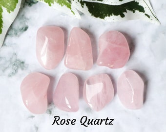 Rose Quartz Crystal - Tumbled Stone Polished Gemstone / Unconditional Love Forgiveness Compassion / Pink Heart Chakra Libra Taurus Brazil