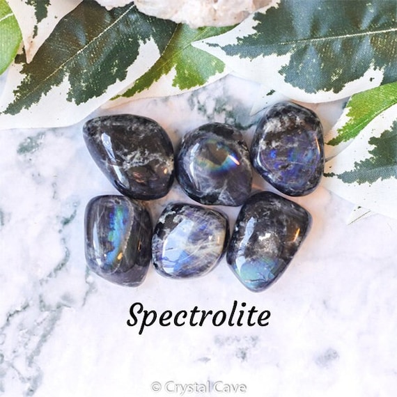 Spectroliet Edelsteen Trommelsteen Knuffelsteen / Spiritualiteit Bescherming Transformatie / Steen Kristal Kopen Crystal Werking Finland