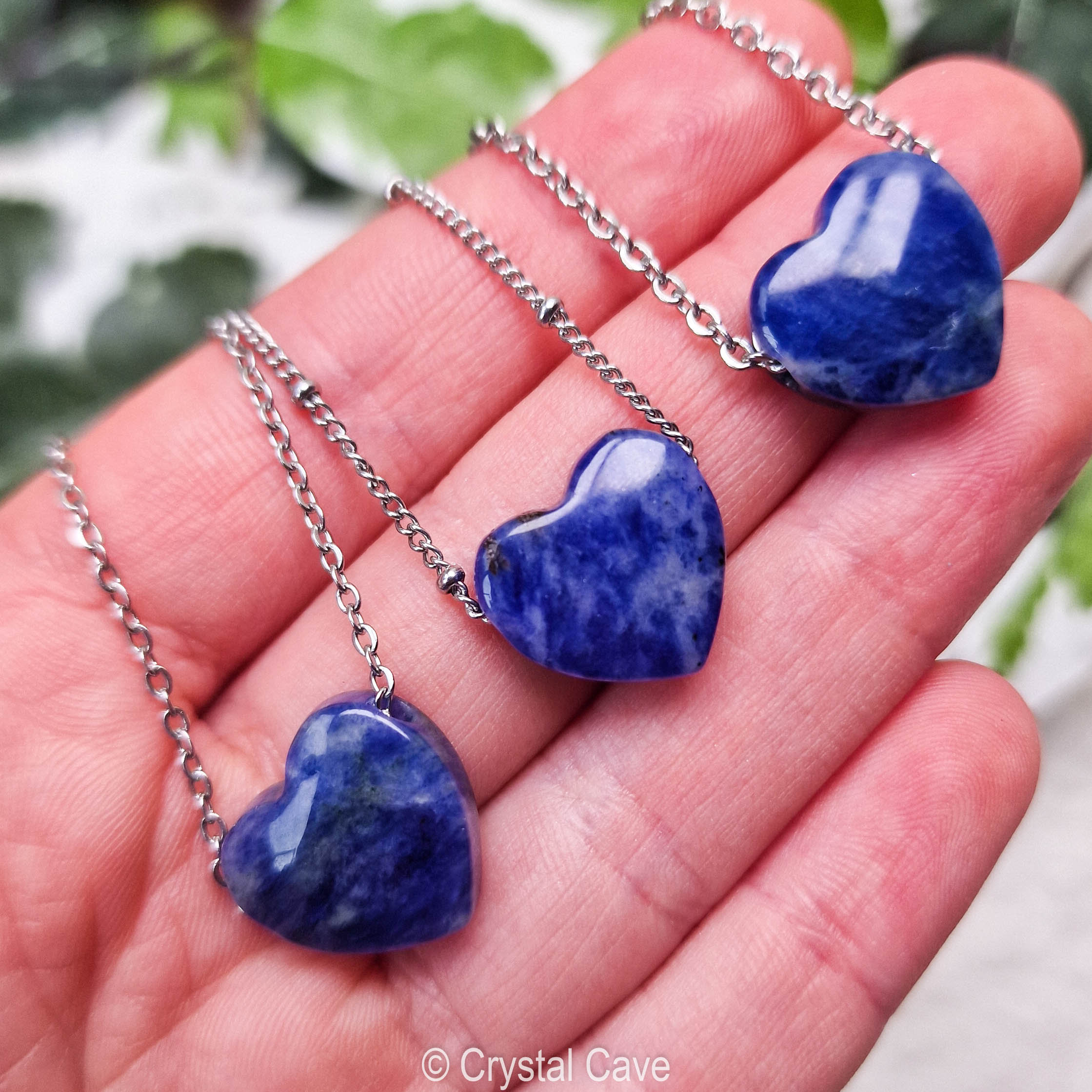 Pendentif Cœur En Sodalite Percée - Pierre Naturelle Bleue - Marque Naturosphère - Neuf
