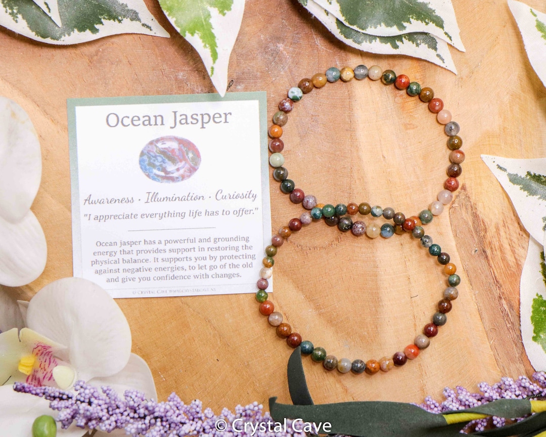 Ocean Jasper Bracelet Round Beads 4mm High Grade Quality Genuine Natural Gemstone Stone Beaded Jewelry Men Women Crystal Bead Gem Boho Etsy