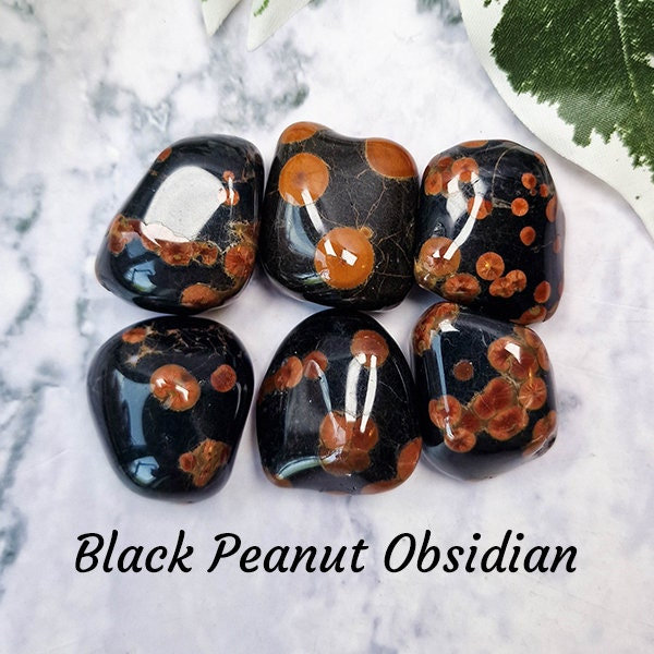 天然石　ツートーンラピス　527g ⑩ Black Peanut Obsidian Crystal - Tumbled Stone Polished