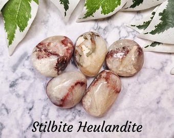Stilbite Heulandite Crystal - Tumbled Stone Polished Gemstone / Love • Inner Peace • Tranquility /