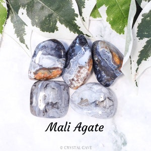 Mali Agate Crystal - Tumbled Stone - Polished Stone - Gemstone / Healing • Balance • Harmony / Smooth Pebble Round Rock Boulder Africa Onyx