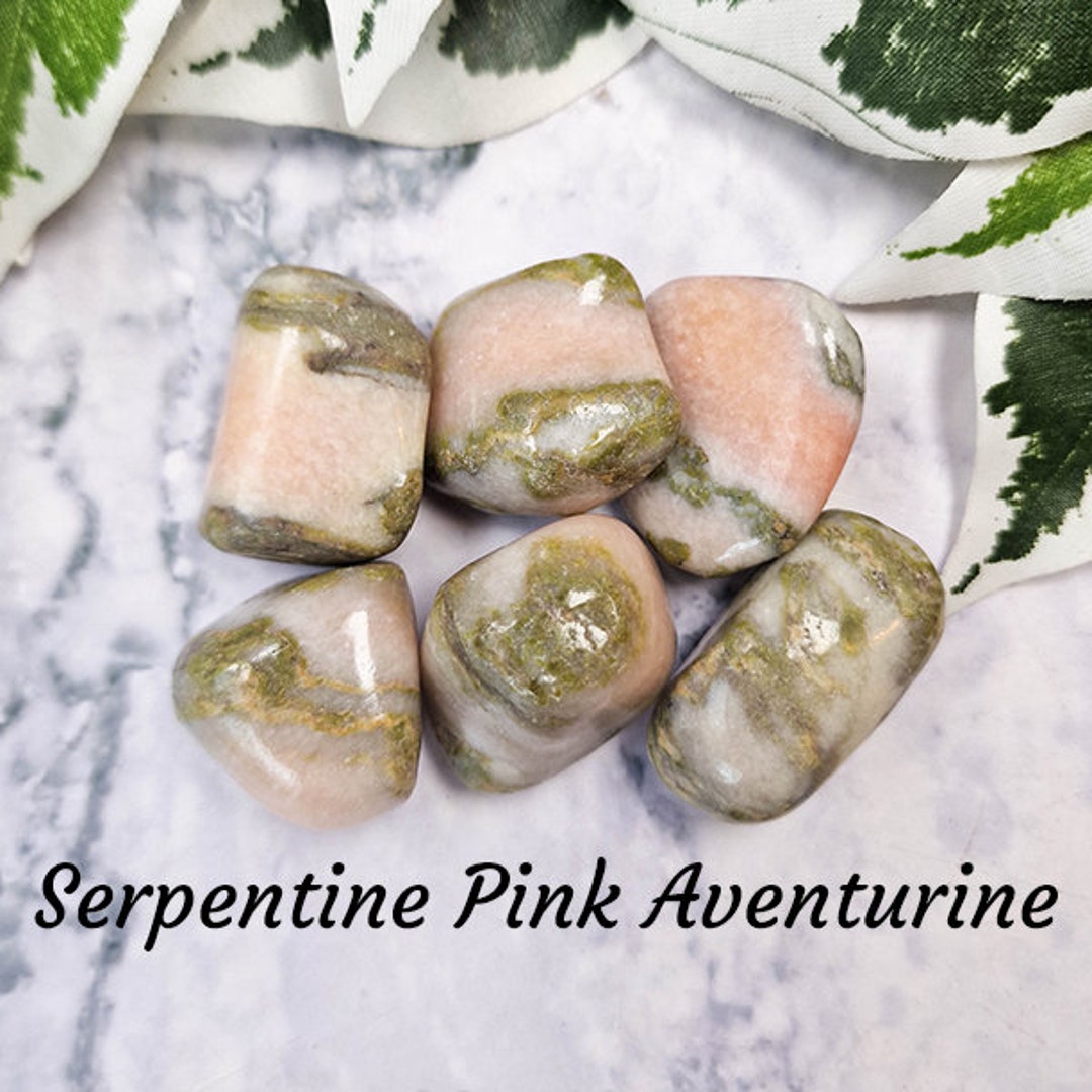 Serpentine Pink Aventurine Crystal Tumbled Stone Polished