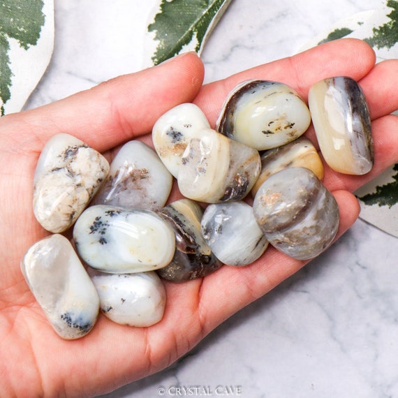 White Andes Opal Crystal Tumbled Stone Polished Gemstone