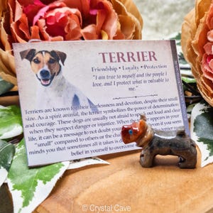 Soapstone Terrier Dog Spirit Animal Totem Power Gemstone Crystal Stone Statue Home Sculpture Altar Natural Decoration Interior Gift Carving